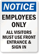 Notice Employees Only Sign