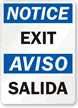 Notice Exit Aviso Salida Sign