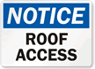 Roof Access Sign