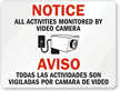 Bilingual Video Surveillance Notice Sign
