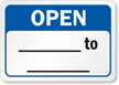 Open Hours From To Sign