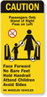 Caution: Passengers Only Stand at Right Sign