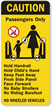 Caution Passengers Wheeled Vehicles Sign