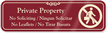 Bilingual Private Property - No Soliciting Engraved Sign