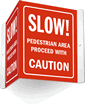 Slow Pedestrian Area Proceed Caution Sign