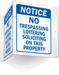 Notice No Trespassing Loitering Soliciting Sign