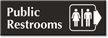 Public Restrooms, With Right Arrow Engraved Door Sign