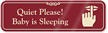Quiet Please Baby Is Sleeping Showcase Wall Sign