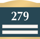 2 Slot Room Sign, raised number braille