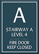 Stairway, Fire Door Keep Closed Sign