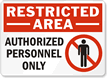 Restricted Area Authorized Personnel Only Sign