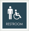Restroom w/M/ISA Symbol Sign