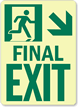 GlowSmart™ Final Exit Sign, Arrow Down Sign