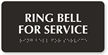 Ring Bell For Service Tactile Touch Braille Sign