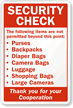 Items Are Not Permitted Beyond This Point Sign