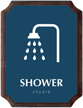 Shower Braille TactileTouch Wooden Plaque