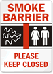 Smoke Barrier Please Keep Closed (graphic) Sign