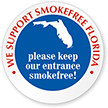 We Support SmokeFree Florida Window Decal