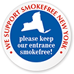 SmokeFree New York Window Decal