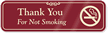 Thank You For Not Smoking Sign