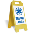 Triage Area W/Graphic Fold-Ups® Floor Sign