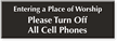Please Turn Off All Cell Phones Engraved Sign