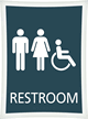 Restroom, Unisex/Handicapped, 11.375 in. x 8.375 in. Sign
