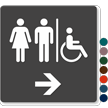 Restrooms Men Women Right Arrow Sign