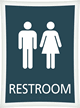 Restroom, Unisex, 11.375 in. x 8.375 in. Sign