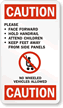 Caution Face Forward Use Handrail Sign