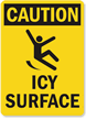 Caution Icy Surface Sign