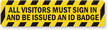 Visitors Must Sign In Floor Safety Sign