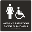 Women's Bathroom Tactile Touch Braille Bilingual Engraved Sign