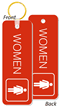 WOMEN Bathroom Keychain, Double-Sided