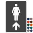 Women Restroom Engraved Sign With Up Arrow