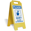 Please Quiet  Exams In Progress Standing Floor Sign