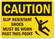 Wear Slip Resistant Shoes Caution Sign