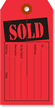 Sold w/slit, red stock, black ink