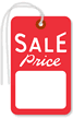 Sale Price, white stock, red ink, w/String