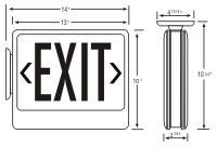 LED Exit Sign, Battery Backup