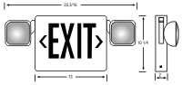 Junior LED Exit Sign, Battery Backup