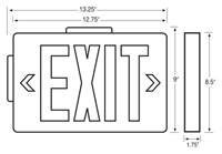 Cast Aluminum Exit Sign with Aluminum Face