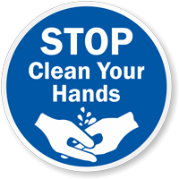 Stop Clean Your Hands Sign
