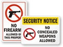 No Weapons Signs