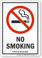 Colorado No Smoking Sign