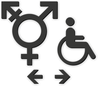 Handicap Gender Neutral Symbol Restroom Die Cut Sign Kit