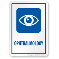 Ophthalmology Hospital Sign with Eye Symbol