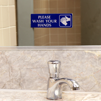 Hygiene Alert Wash Hands Diamond Plate Signage