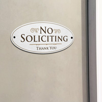 Diamond Plate No Soliciting Door Sign