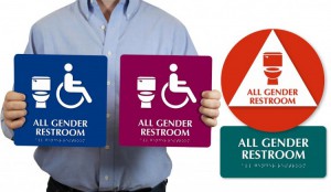 Our redesigned all-gender restroom signs.
